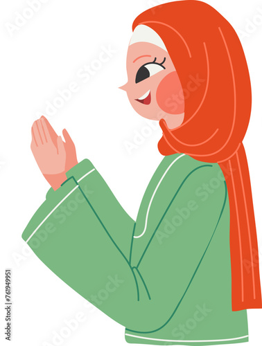 Muslim Woman Character Hijab (ID: 761949951)