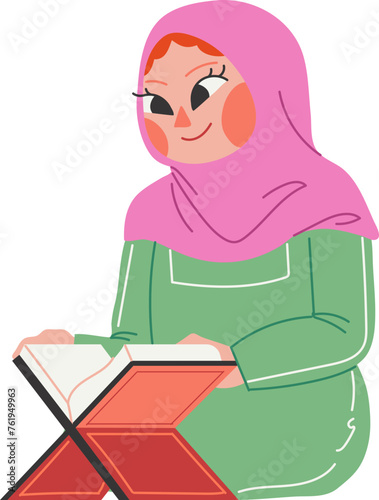 Muslim Woman Character Hijab (ID: 761949963)