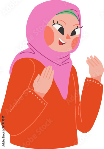Muslim Woman Character Hijab (ID: 761949967)