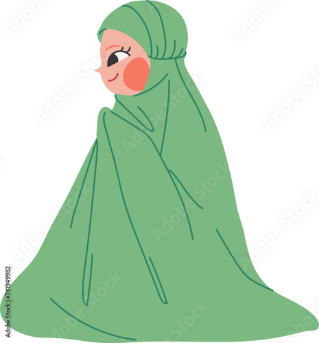 Muslim Woman Character Hijab (ID: 761949982)