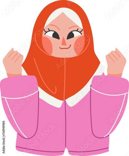 Muslim Woman Character Hijab (ID: 761949984)