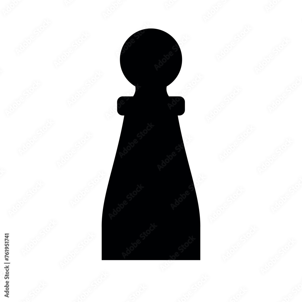 Vector flat chess figure silhouette isolated on white background
