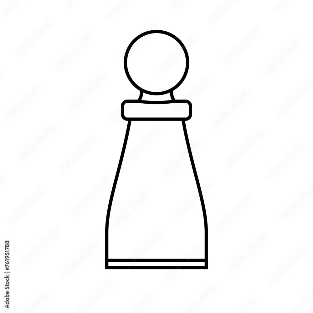 Vector flat outline chess figure isolated on white background Vector flat outline chess figure isolated on white background