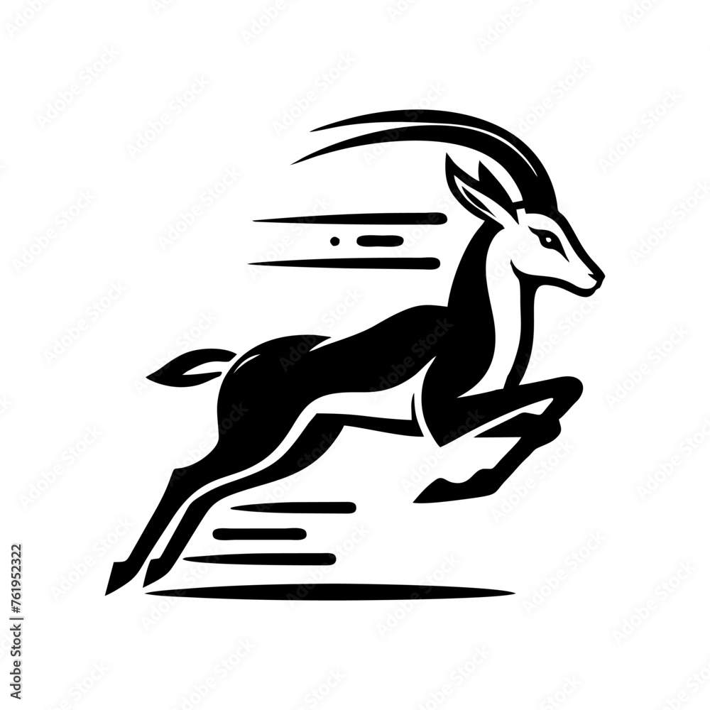 Obraz premium Springbok logo vector. springbok vector illustration. springbok wild animal