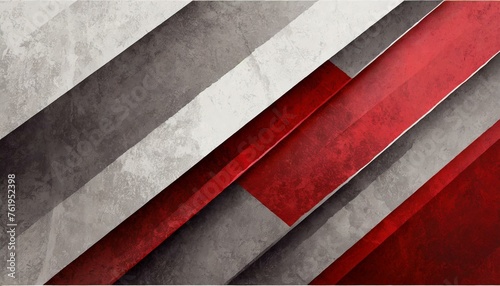 Dark red and grey grunge stripes abstract banner design. Geometric tech vector background with old wall texture