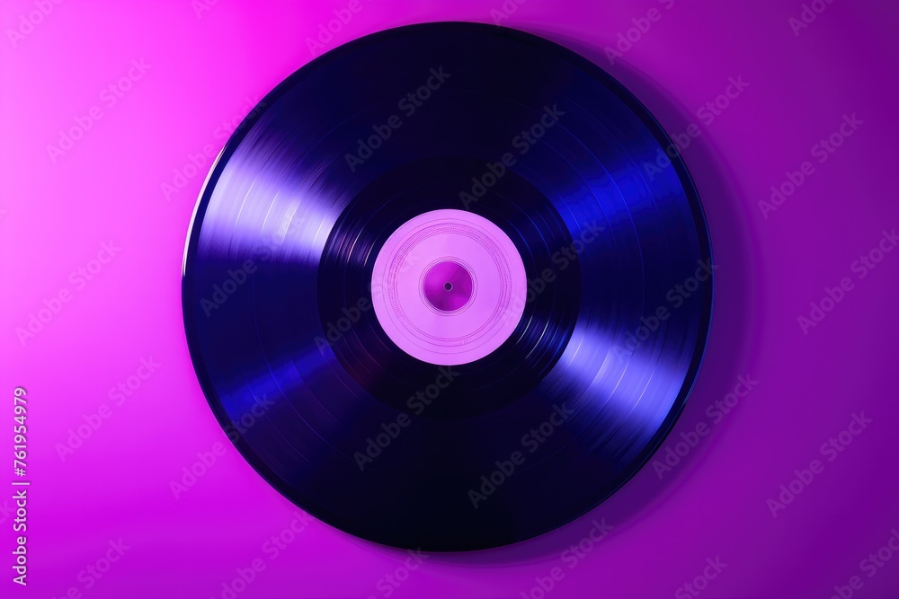 Minimalist purple background with vinyl record. Minimalist purple background with vinyl record.