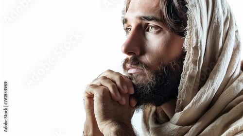 Jesus in contemplation peaceful expression