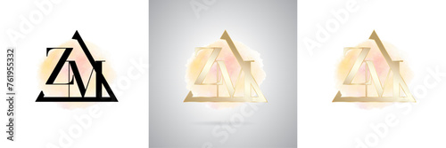 ZM Letter Initial Brand Logo Design
