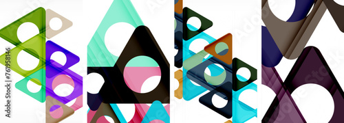 Abstract background set featuring captivating triangles. Harmonious blend of geometry and style, these designs bring modern flair