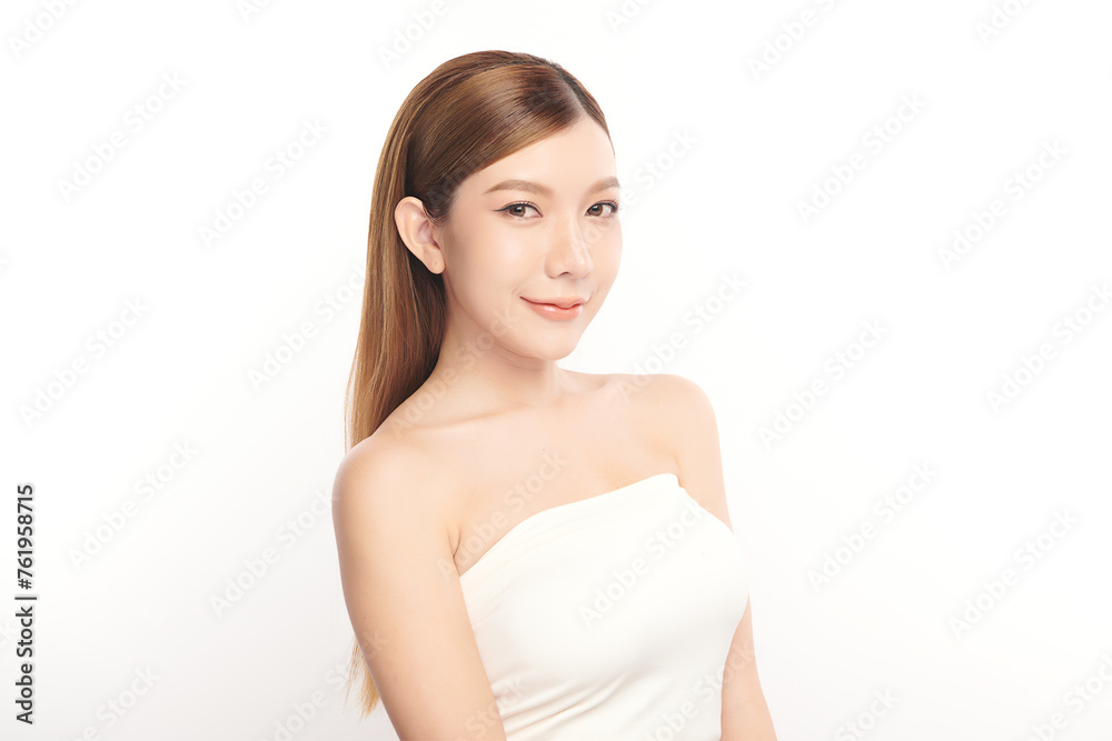 Beautiful young asian woman with clean fresh skin on white background, Face care, Facial treatment, Cosmetology, beauty and spa, Asian women portrait. Beautiful young asian woman with clean fresh skin on white background, Face care, Facial treatment, Cosmetology, beauty and spa, Asian women portrait.