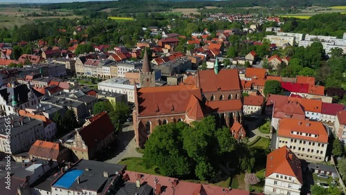 Beautiful Church Ziebice Aerial View Poland photo