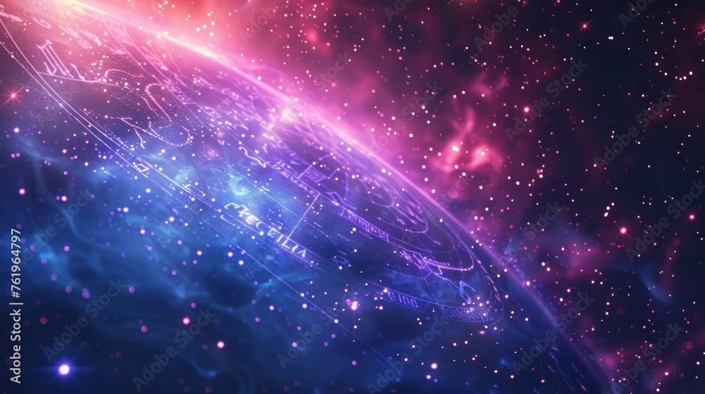 Zodiac signs inside of horoscope circle. Astrology in the sky with many stars and moons astrology and horoscopes concept Zodiac signs inside of horoscope circle. Astrology in the sky with many stars and moons astrology and horoscopes concept