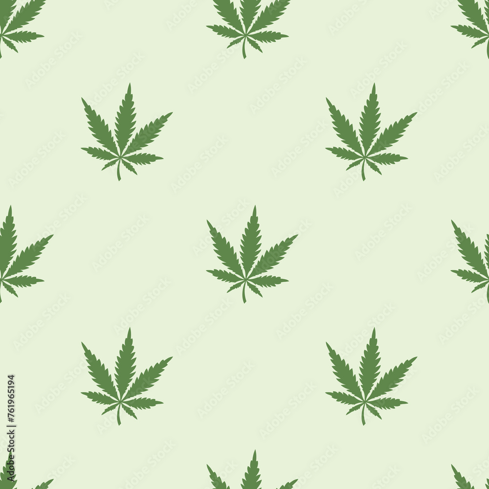 Ganja Weed Marijuana Seamless  Pattern Background