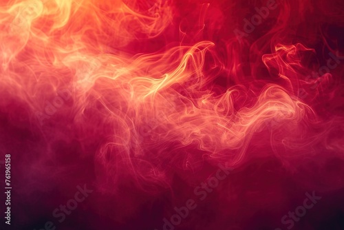 Abstract red smoke background for product photography, horizontal. Tabletop immitation