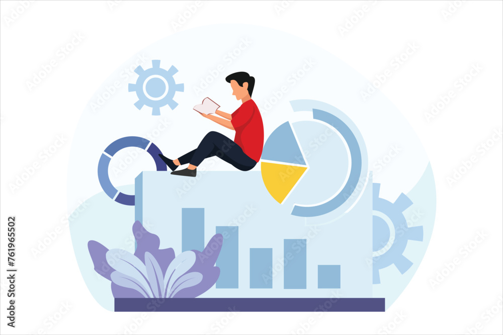 Obraz premium Business Management Flat Design Illustration