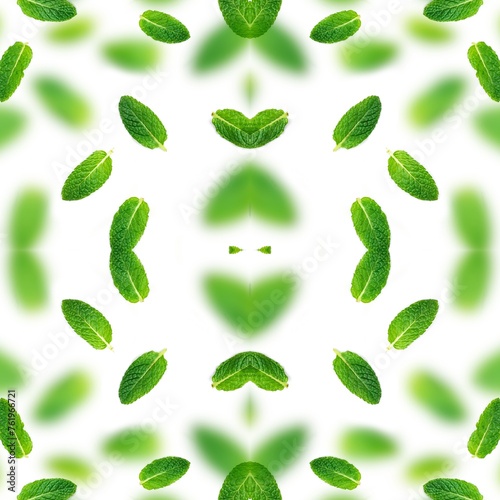 Green leaves, fabric seamless textile pattern. Decorative vector illustration design.