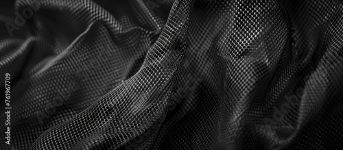 Black nylon net texture pattern