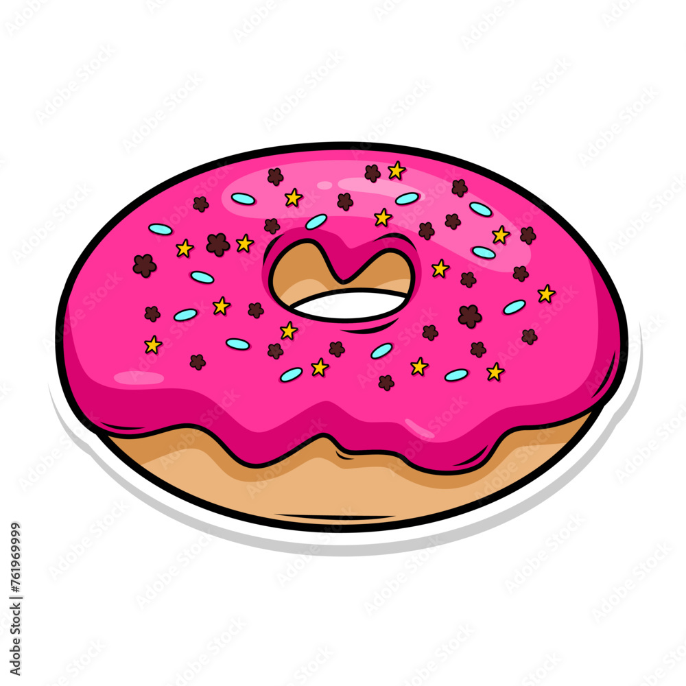 Delicious donut vector hand draw illustration Delicious donut vector hand draw illustration