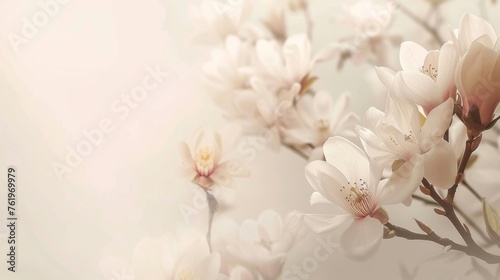 Subtle floral background  minimal aesthetics  clear white space at the center  AI Generative