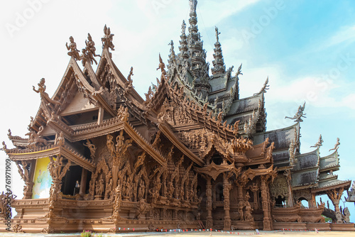 Roof of the The Wooden Sanctuary of Truth in Pattaya, Chonburi, Thailand © Tatiana Kashko