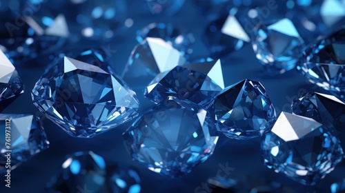 Diamond blue shapes background
