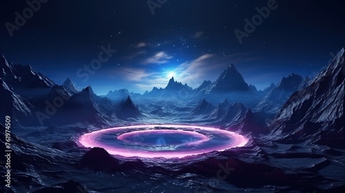mystical cosmic land abstract background