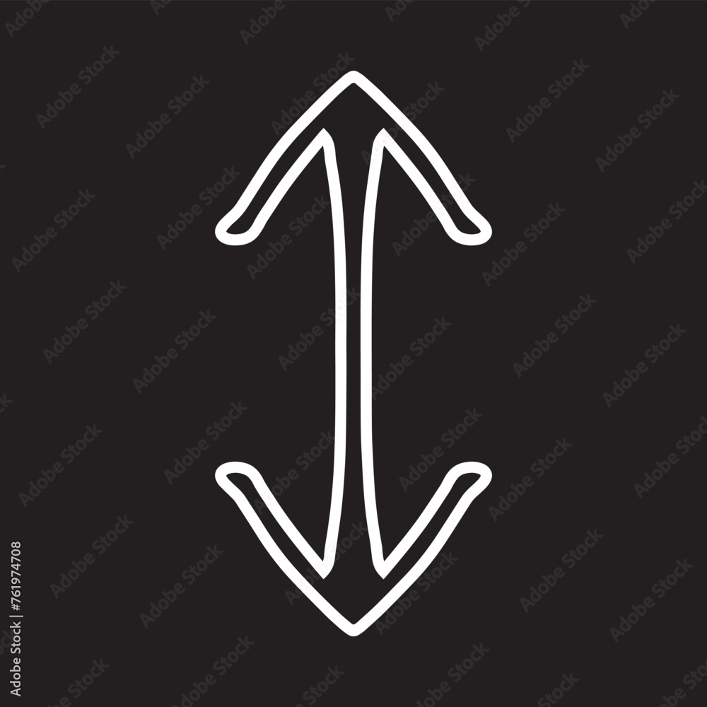 Double arrow icon vector. Two side arrow icon sign symbol vector. Two opposite vertical arrow vector icon illustration isolated on black background Double arrow icon vector. Two side arrow icon sign symbol vector. Two opposite vertical arrow vector icon illustration isolated on black background