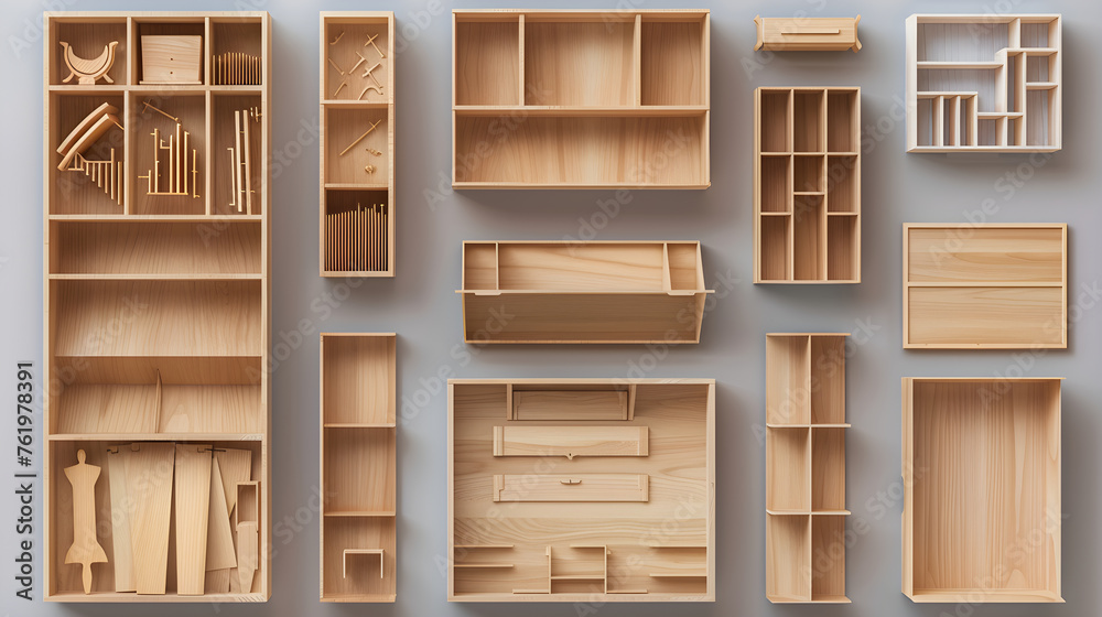 Step-by-Step Illustrated Instructions for Assembling a Wooden Bookshelf