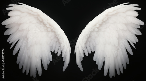 Angel wings isolated on black background