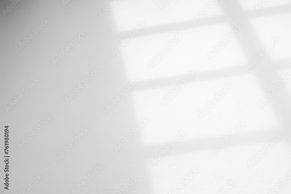 Wall interior background, studio and backdrops show products.with shadow from window color white and grey. background for text insertion and presentation product	 - obrazy, fototapety, plakaty 