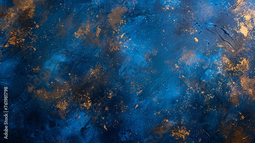 Abstract blue gold background, abstract blue texture with gold splash, blue luxury background concept illustration