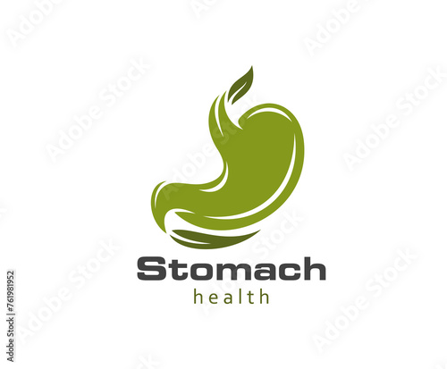 Stomach health icon for digestion and gut care or gastro medicine, vector emblem. Stomach icon of gastroenterology clinic, medical examination and treatment, digestive system healthcare or gastroscopy