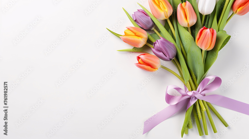 Obraz premium Tulip bouquet, Women's Day Thanksgiving Mother's Day concept illustration