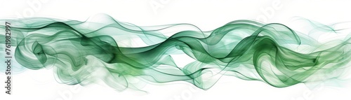 Elegant green smoke watercolor design on white background