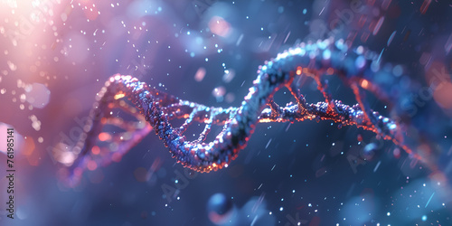  DNA strands intertwining in a futuristic laboratory,