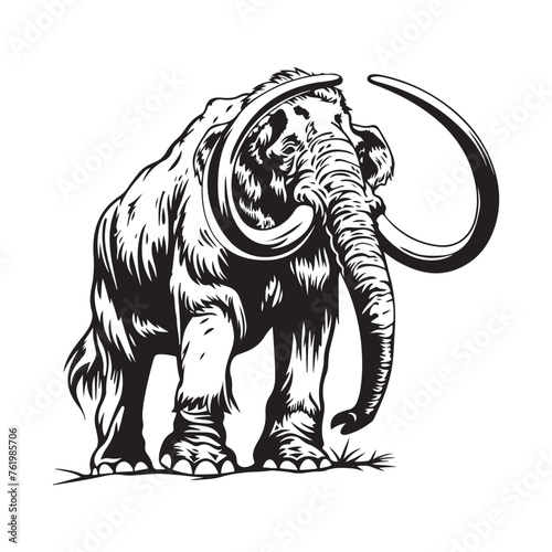 Mammoth isolated on white background. Stock Vector 