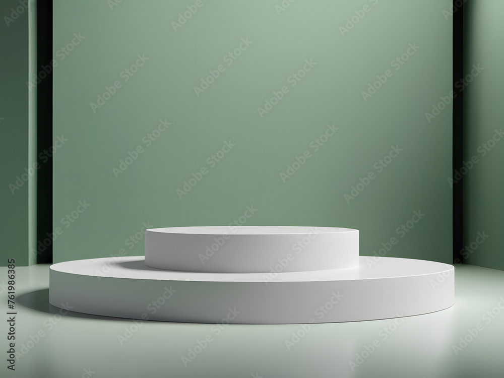 a green podium background platform serves as the stage for product presentations in a 3d studio setting a green podium background platform serves as the stage for product presentations in a 3d studio setting