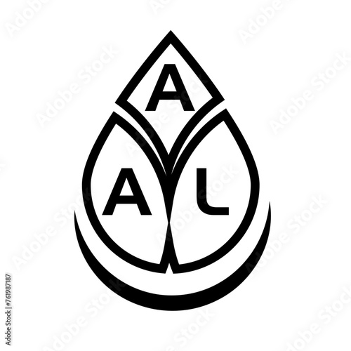AAL letter logo design on black background. AAL creative circle letter logo concept. AAL letter design. photo