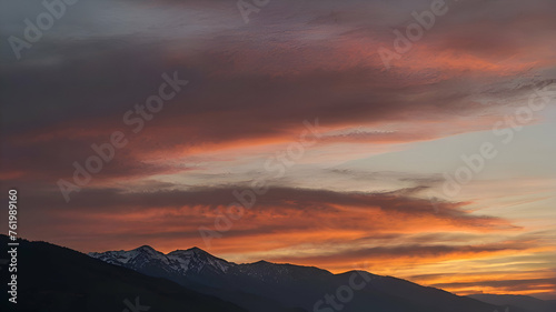 sunset in the mountains