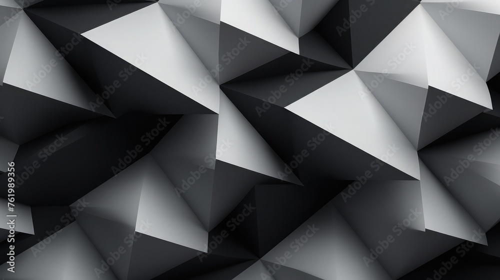 Fototapeta premium Geometric monochrome background paper style