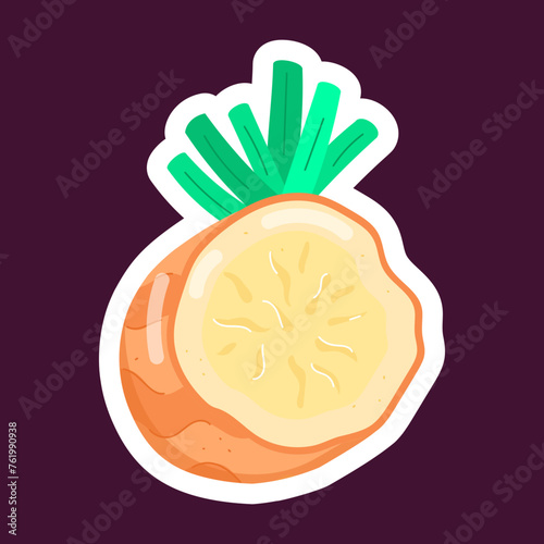 Leafy and Root Vegetables Flat Stickers 