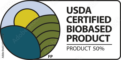 National Organic Program USDA organic seal agricultural food products. USDA organic shield sign. photo