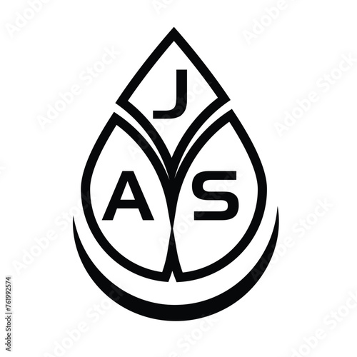 JAS letter logo design. JAS creative initials letter logo concept. JAS letter design.
