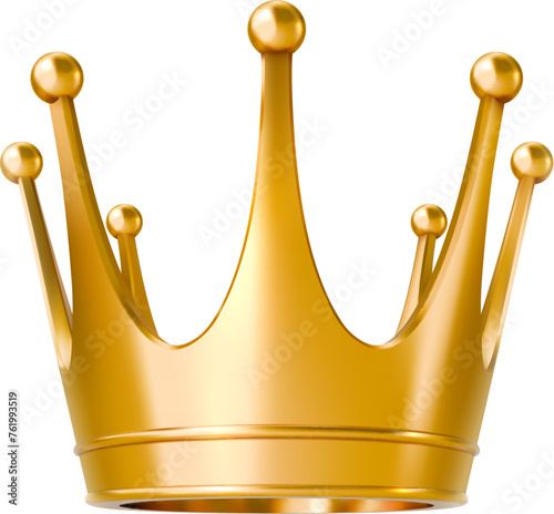 3d realistic king or queen golden crown. Isolated vector majestic, royal, gold crown for a sovereign, symbolizes regal authority and timeless elegance. Antique emperor regal headdress, luxury tiara