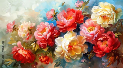 Colorful Abstract Flower Painting 