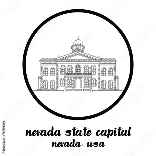 Circle Icon Nevada State Capital. Vector illustration