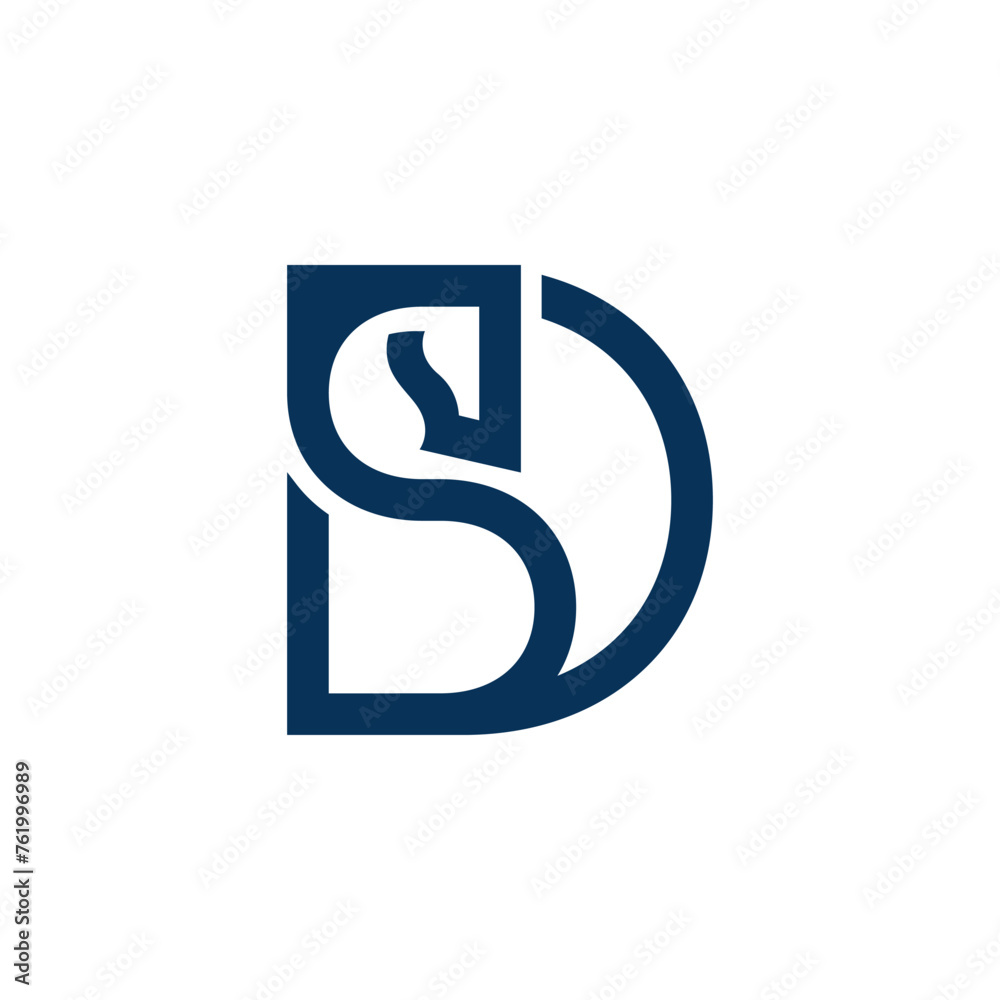 Alphabet letter Initial Monogram logo DS or SD and horse head, a unique and modern concept Alphabet letter Initial Monogram logo DS or SD and horse head, a unique and modern concept