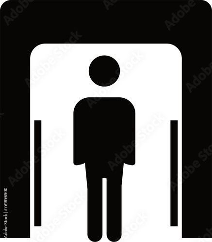 Airport Security Checkpoint Outline Illustration Vector