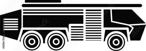 Airport Fire Truck Outline Illustration Vector