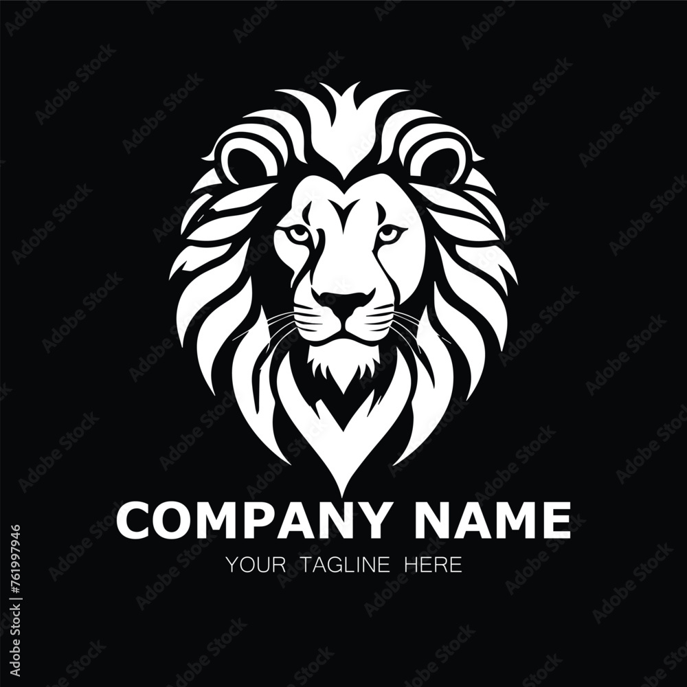 Head lion logo company design illustration vector image Head lion logo company design illustration vector image